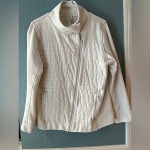 Womens white zippered jacket size 12
